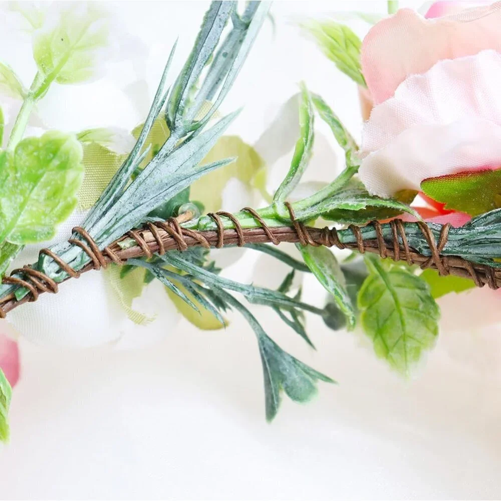 Bridal Flower Crown Floral Headpiece Wedding Party Headband Adjustable
